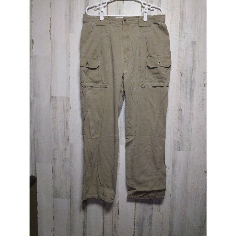 Eddie Bauer Cargo Pants 36x30 Mens Beige Multipocket Straight Leg